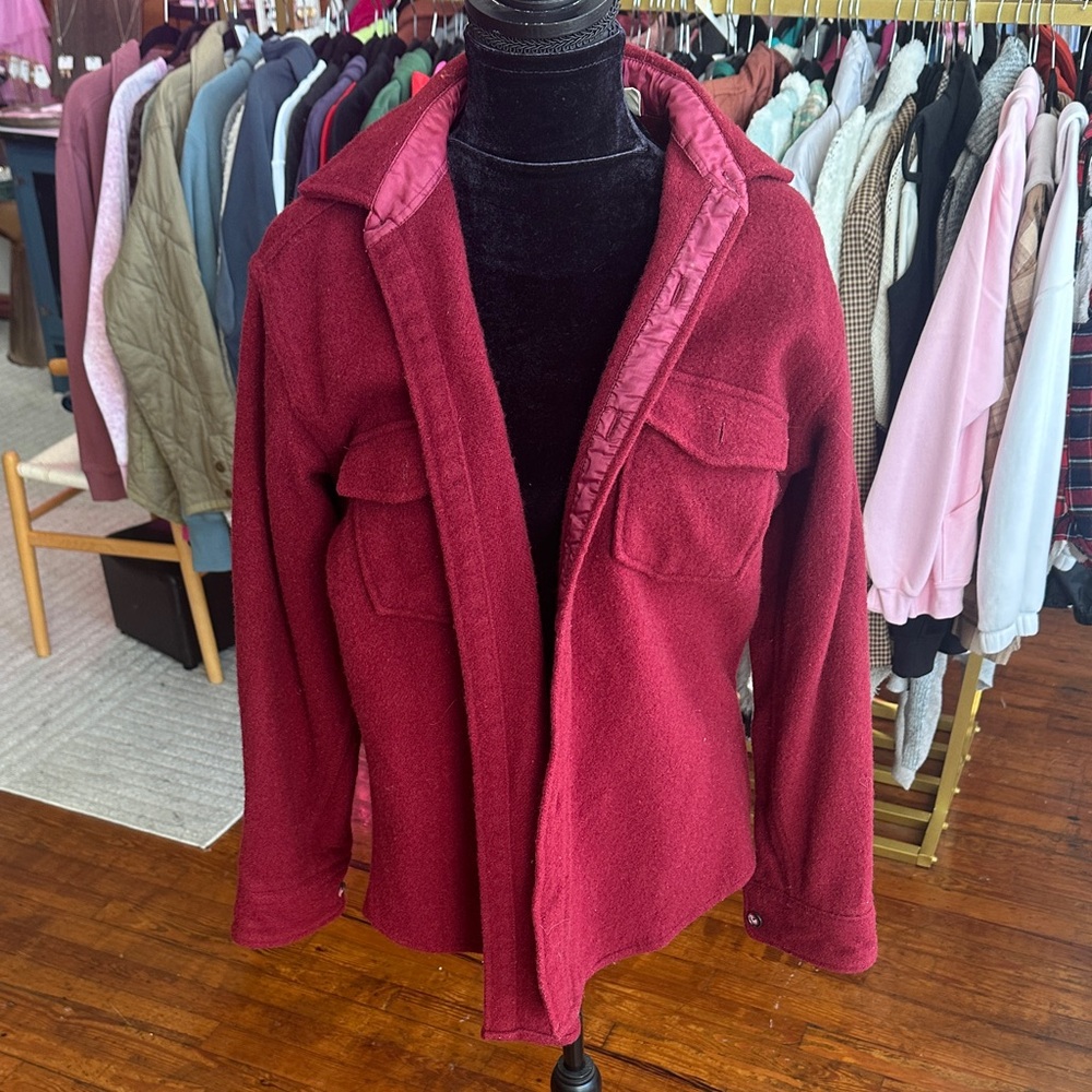 St. John's Bay Vintage Burgundy Wool Coat